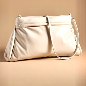 Anthropologie NWT Oversized Pillow Clutch Bag Cream